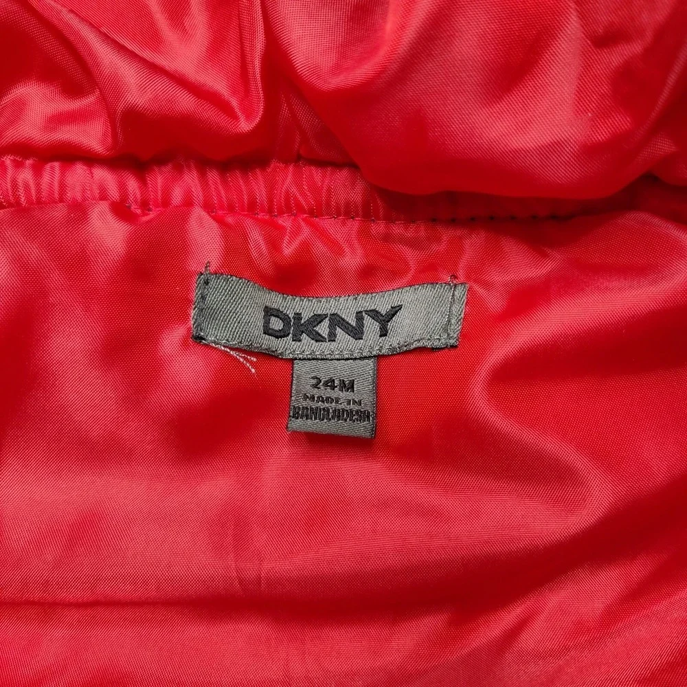 DKNY Baby‎ Toddler 24m Hooded Puffer Vest Red & Blue